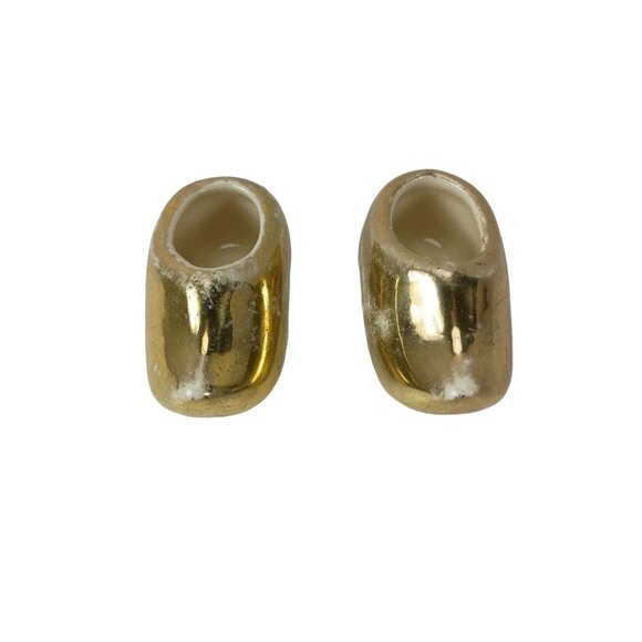 Unbranded Other - Pair Of Dutch Shoes Gold Ceramic Small Figurine Statue Vintage